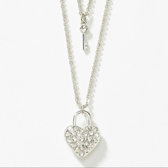 Key & Heart Necklace by Touchstone Crystal by Swarovski - Picture 1 of 1